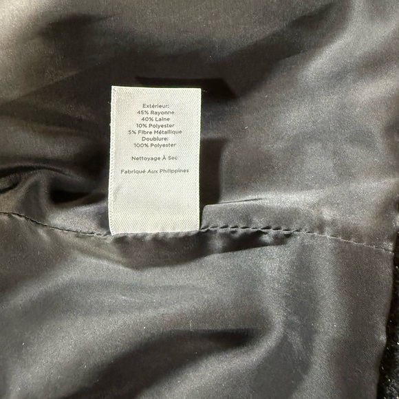 Talbots Jacket Womens 16 Black Metallic Wool Blend Button Up Pockets Coat Elegan - Picture 9 of 9